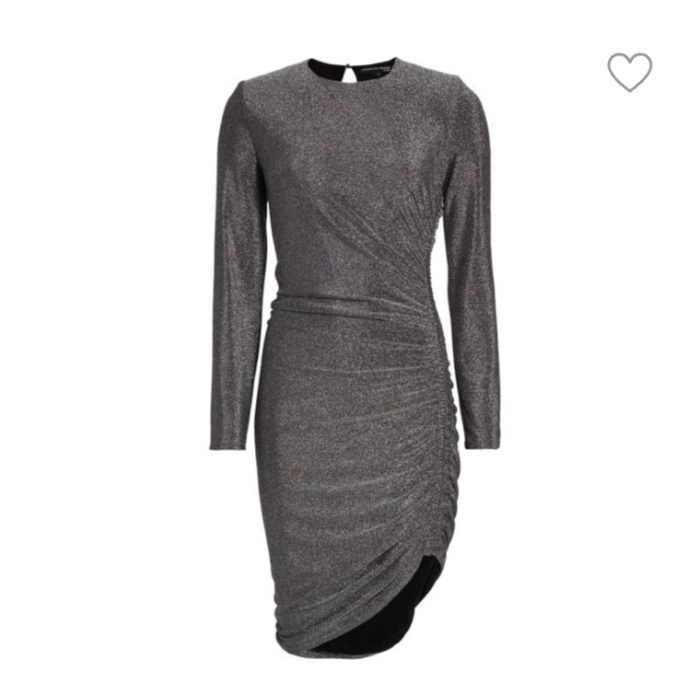 Veronica Beard Cyrus Glitter Mini Dress Gunmetal